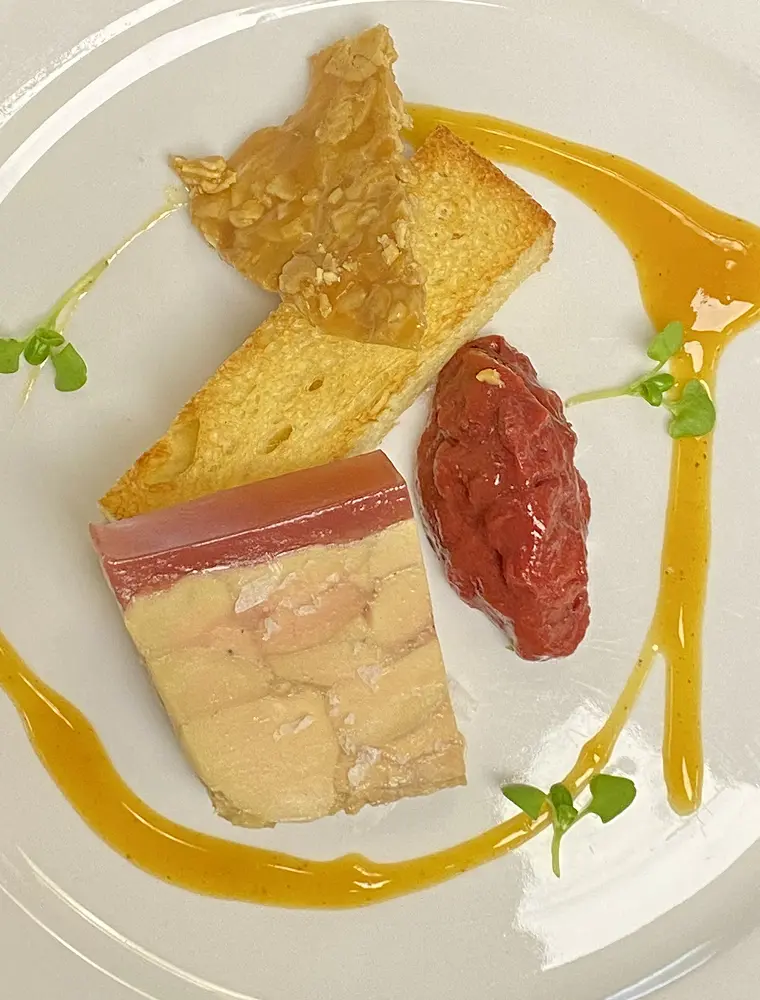 Elegant dish with pâté and sauce